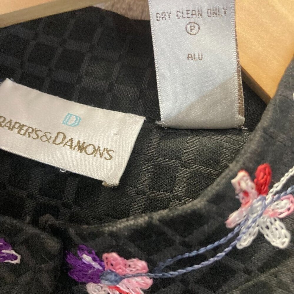 Drapers & Damons Embroidered Jacket Womens XL Asian Collar Floral Artsy Spring - Picture 10 of 16